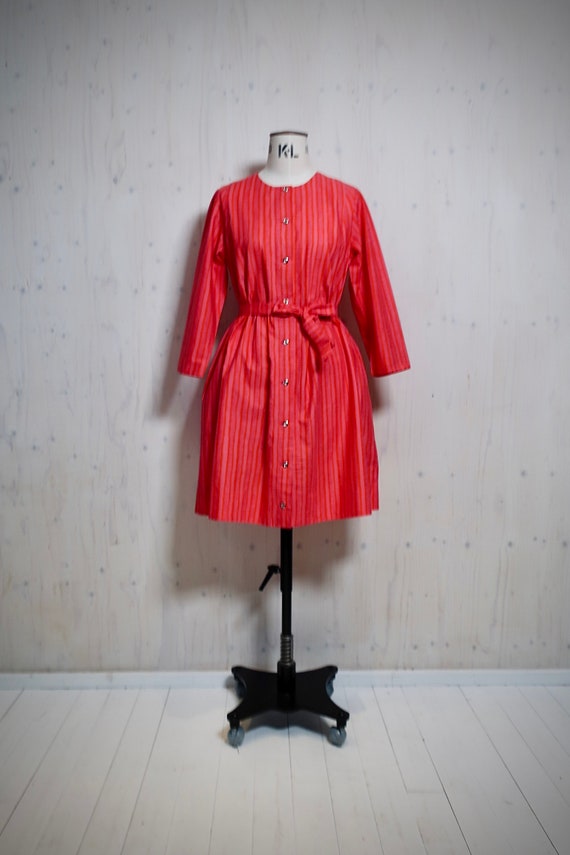 MARIMEKKO vintage dress, KUKKARAITA, pink, orange