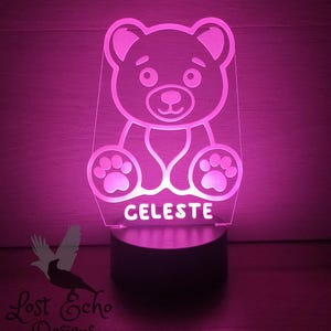 Cute Teddy Bear Personalized Night Light Lamp Perfect Gift