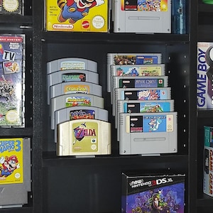 レトロゲームカートリッジスタンド - ほとんどの任天堂およびセガゲームに適合 - NES SNES N64 MEAGDRIVE -