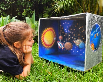 SISTEMA SOLAR -Diorama- DIY Set - Descarga Instantánea - Incluye Instrucciones y Lección Gratuita sobre Planetas en nuestro Sistema Solar