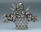 SOLD - reserved for Sandra - Antique Art Deco Silver Marcasite Brooch Pin