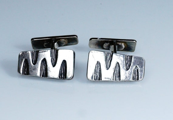 Vintage Polish Modernist Silver Cufflinks