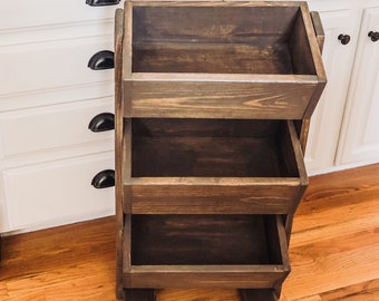 Custom Produce Stand-  Veggie Bin- Kitchen Storage and Organization  - Potato Bin - Vegetable Storage - Wood Snack Stand