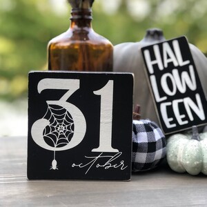 Farmhouse Halloween Decorations - Halloween  Kitchen Decor - Halloween Themed Tiered Tray  Accessories - Indoor Halloween Decorations -