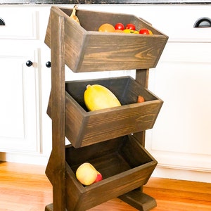 Farmhouse Produce Stand - Kitchen Storage- Veggie Bin- Farmhouse Snack Stand -  Produce Stand
