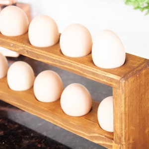 Wooden Egg Holder - Countertop Egg Storage