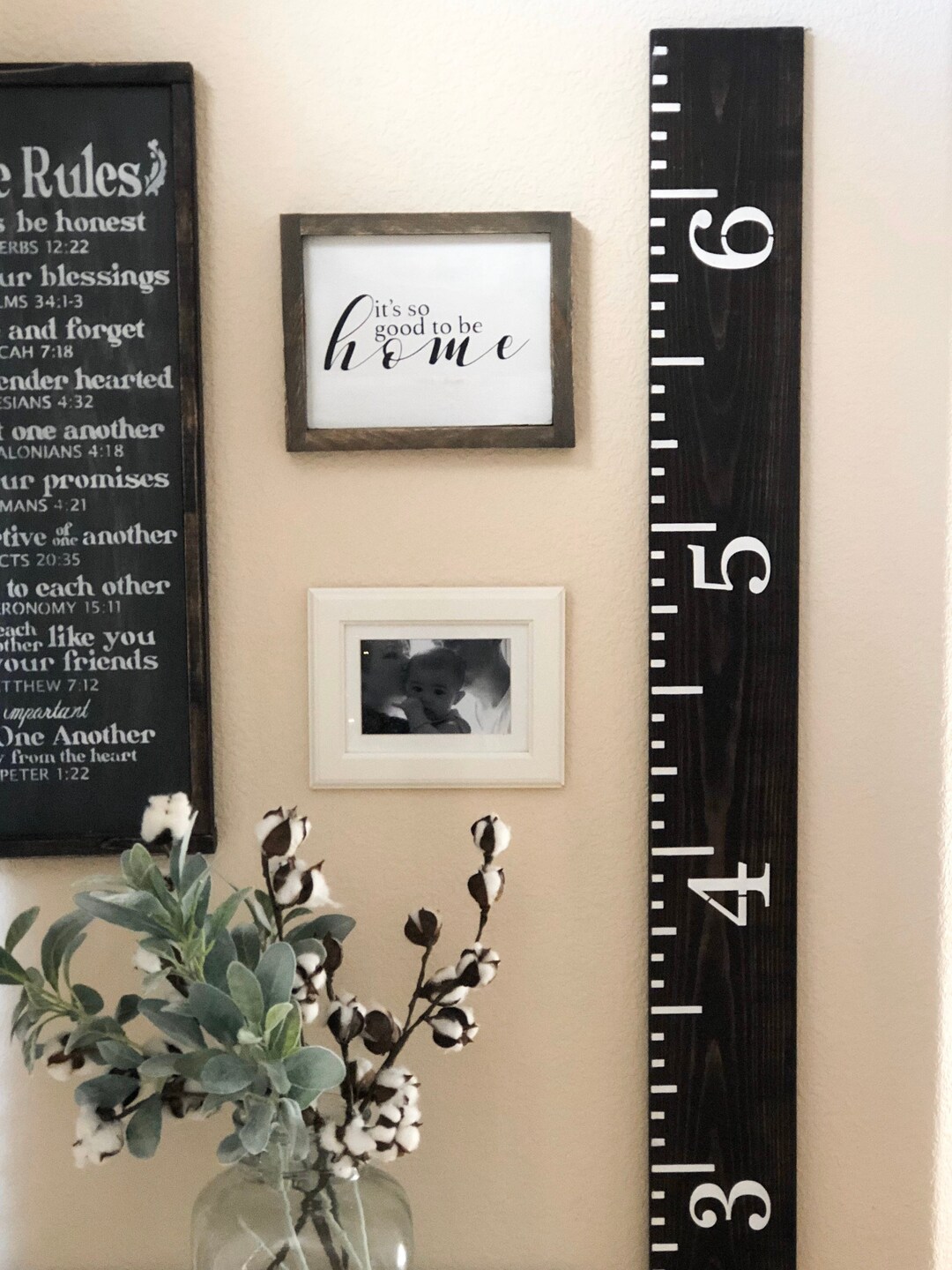 Chart Ruler House Growth Chart Ruler- Nursery Wall Decor- Milestone Marker - Baby Shower ...