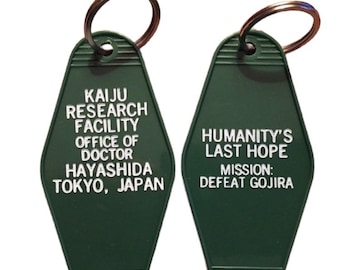 Godzilla inspired &quot;Kaiju Research Facility&quot; Keytag