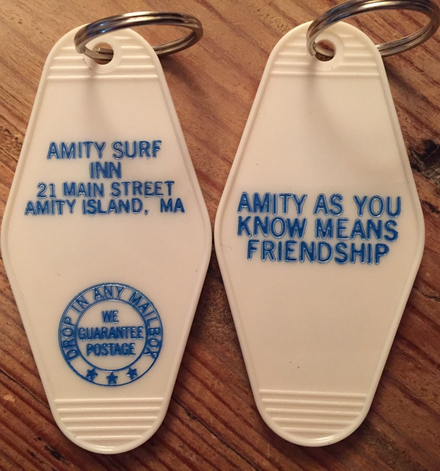 JAWS Inspired "Amity Surf Inn" KEYCHAIN, key fob
