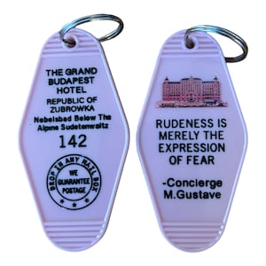 Pink W/ Black Print - The Grand Budapest Hotel Inspired Key -- limited run!