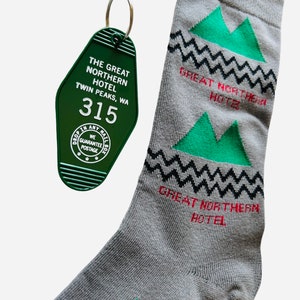 TWIN PEAKS GREAT Northern 313 room number  keytag and sock combo