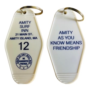 JAWS Inspired "Amity Surf Inn" KEYCHAIN, key fob