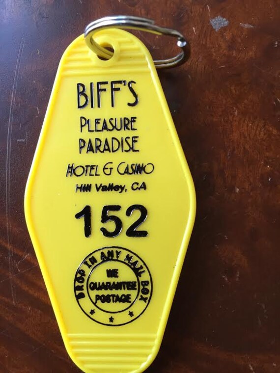 key BACK TO THE FUTURE 2 inspired /"Biff/'s Pleasure Paradise/" Keytag