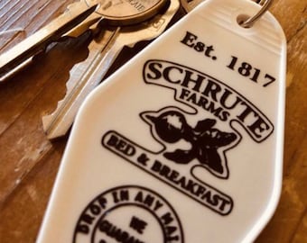 THE OFFICE inspired Schrute Farms keytag Ships December 5th