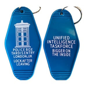 Time Travelers Phone Booth Keytag
