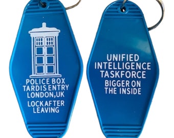 Graphic TARDIS -  DOCTOR WHO Inspired Keytag