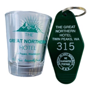 Shotglass and Keytag Great Northern Hotel Combo