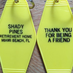 Yellow Golden Girls Inspired Keytag (black print)