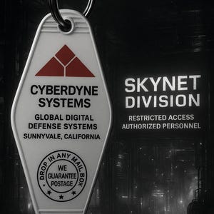 Advanced Cybernetics Lab Dystopian keytag