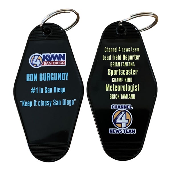 Anchorman movie RON BURGUNDY inspired keytag