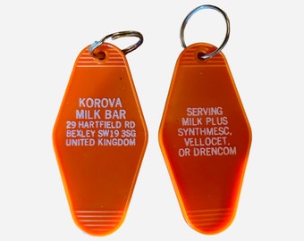 A CLOCKWORK ORANGE inspired keychain, key fob - Korova Milk Bar