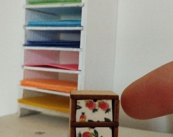 wood organizer with drawers -scale 1:12-dollhouse miniature-