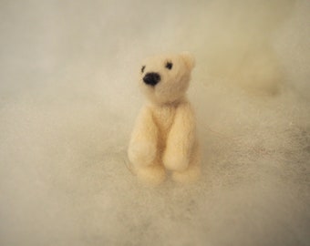 Felted wool bear 100% wool