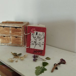 Miniature herbary notebook scale 1:12-Dollhouse miniatures image 1