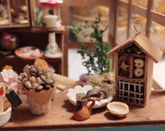 Miniature insect hotel -  dollhouse miniature