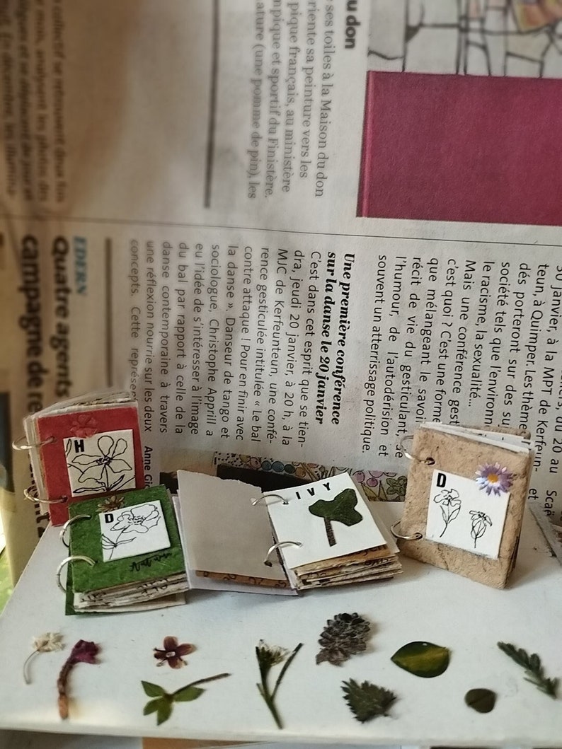 Miniature herbary notebook scale 1:12-Dollhouse miniatures image 2