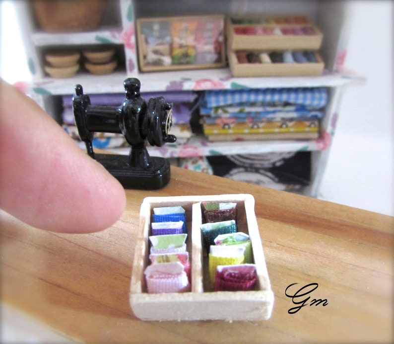 Miniature ribbons box scale 1:12-Dollhouse miniature. image 1