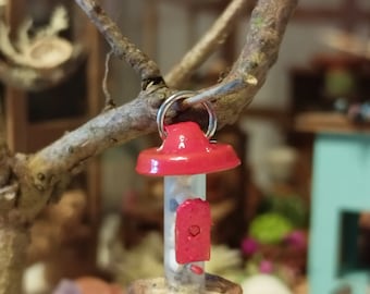 Miniature  bird feeder -  dollhouse miniature