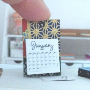 Miniature calendar - scale 1:12- Miniature dollhouses