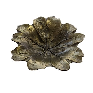 Virginia Metalcrafters 1948 Mai Apfelblatt Vintage Massivem Messing Blatt Schüssel Teller