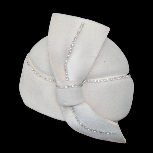 Jack McConnell Boutique Ivory Wool Church Derby Hat Vintage