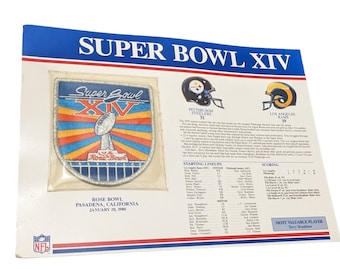 Willabee & Ward Super Bowl XIV Patch Pittsburgh Steelers vs Los Angeles Rams Vintage FREE Shipping
