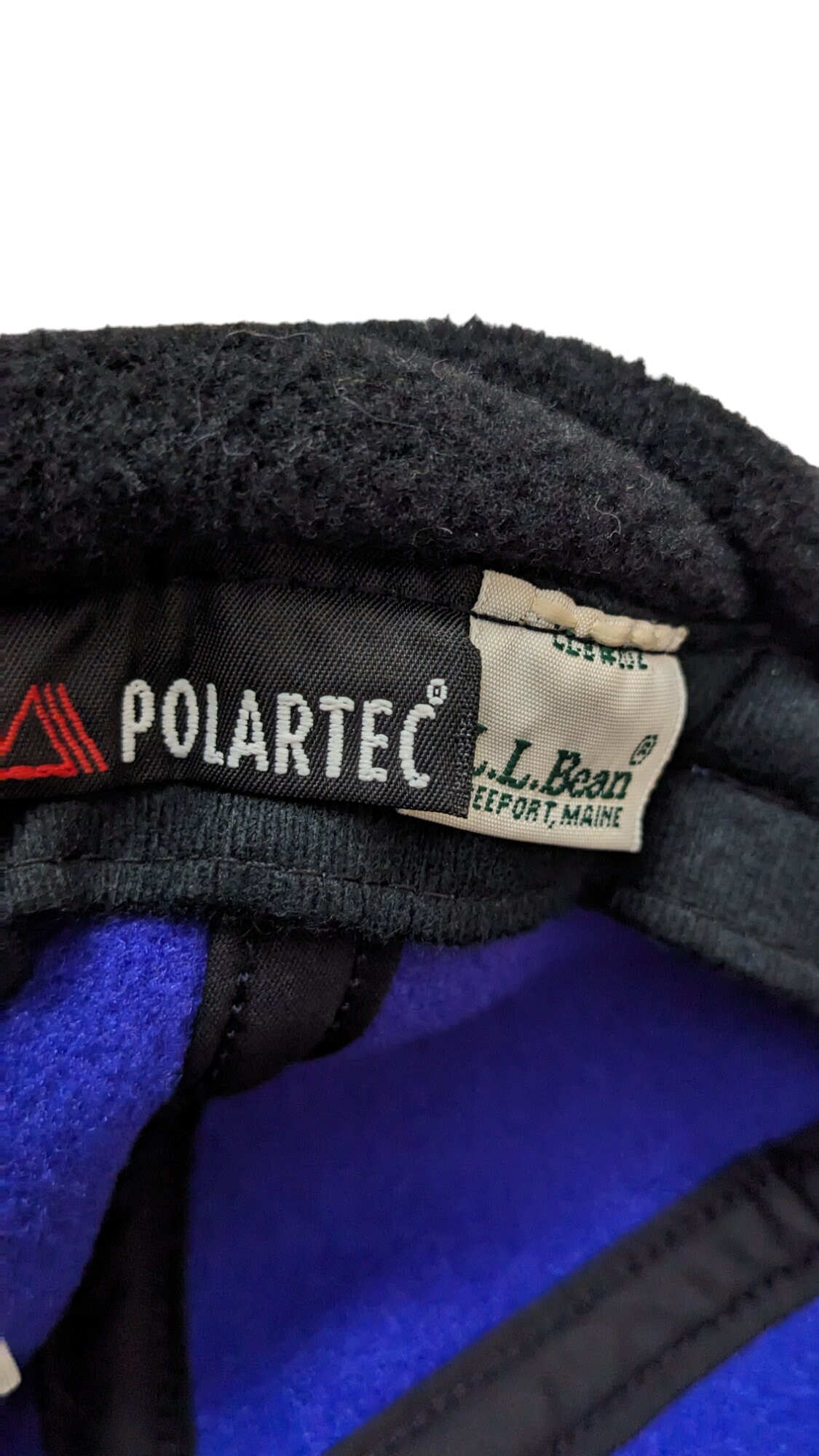 LL Bean Hat Blue Polartec Fleece Trapper Hat Cap Size Medium