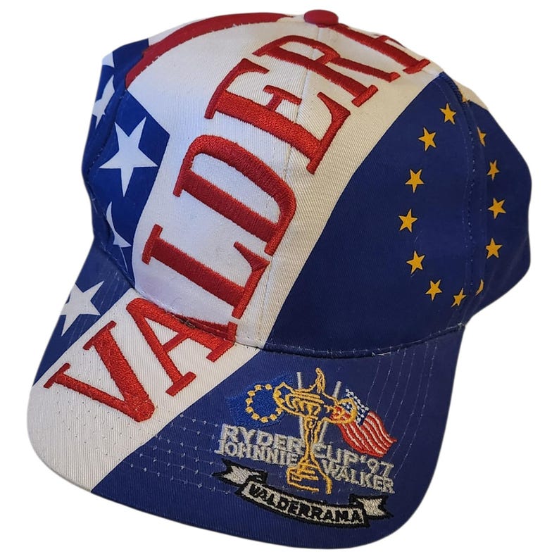 Ryder Cup 97 Valderrama Golf Cap USA Europe Flag Johnnie Walker Event Hat image 1