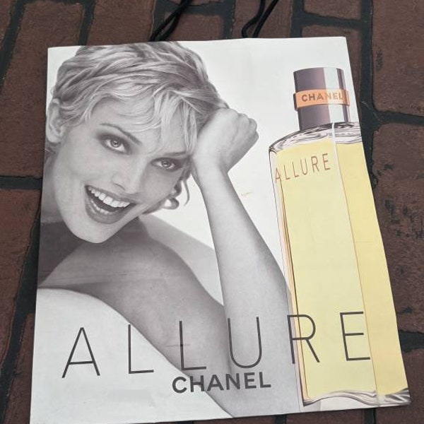 Chanel Allure 1998 Shopping Tote Bag Vintage FREE Shipping Perfume Parfum Advertising