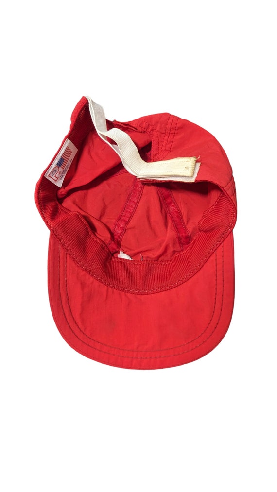 Asics Red Nylon Adjustable Strapback Hat Made In … - image 3