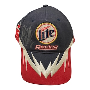 Gorra vintage firmada por Rusty Wallace Miller Lite Nascar Racing Chase
