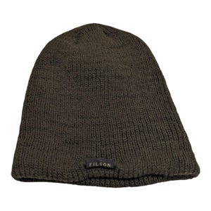 Vintage Filson Wool Winter Beanie Hat Olive Army Green Knit Hat for Men & Women Soft Durable Unisex Cold Weather Cap One Size