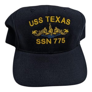 USS Texas SSN-775 Submarine Vintage Navy Military Snapback Cap Hat