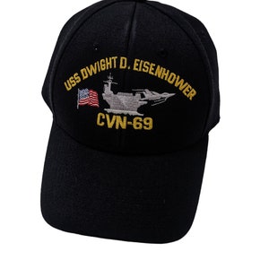 USS Dwight D. Eisenhower CVN-69 Baseball Cap Adjustable Strapback Hat Eagle Crest Vintage 90s