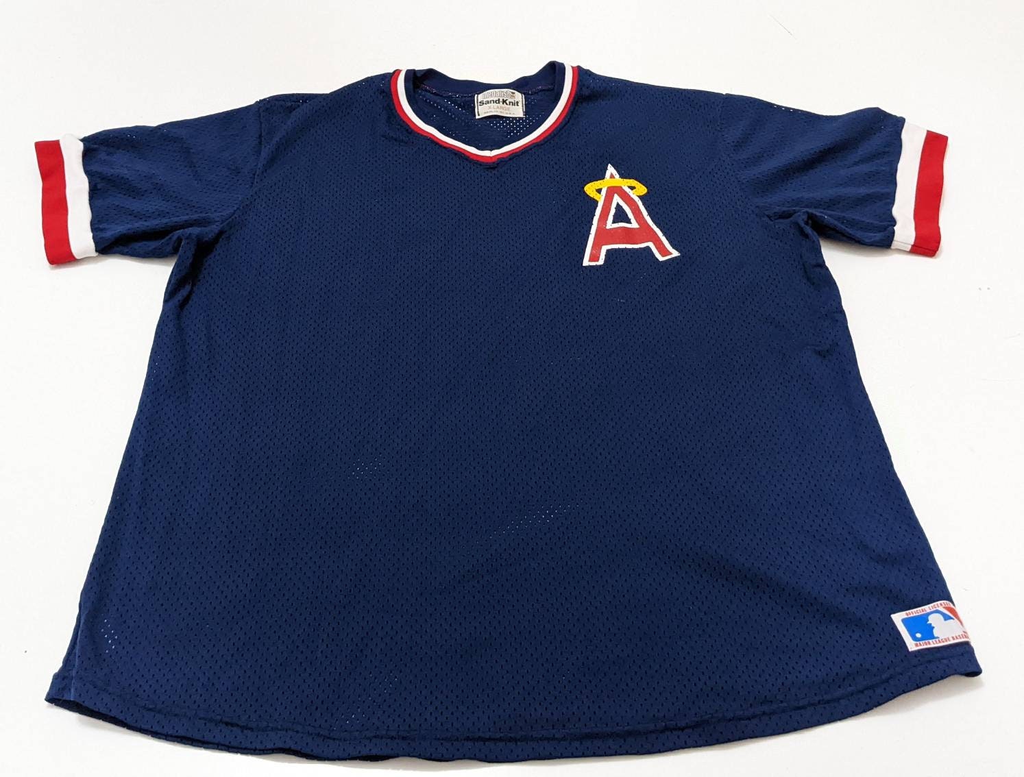 Anaheim Angels Vintage Sandknit Baseball Jersey 42 
