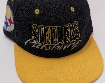 Pittsburgh Steelers #1 Apparel Wool Snapback Hat Vintage 90s NFL Football Made In USA FREE Shipping