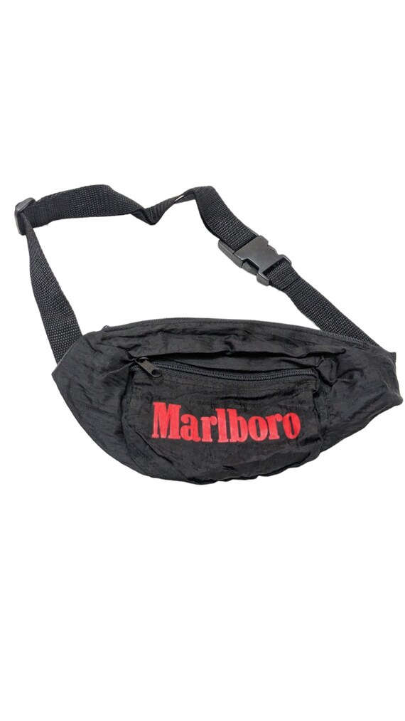 Vintage 90’s RARE Black Marlboro Fanny Belt Pack R