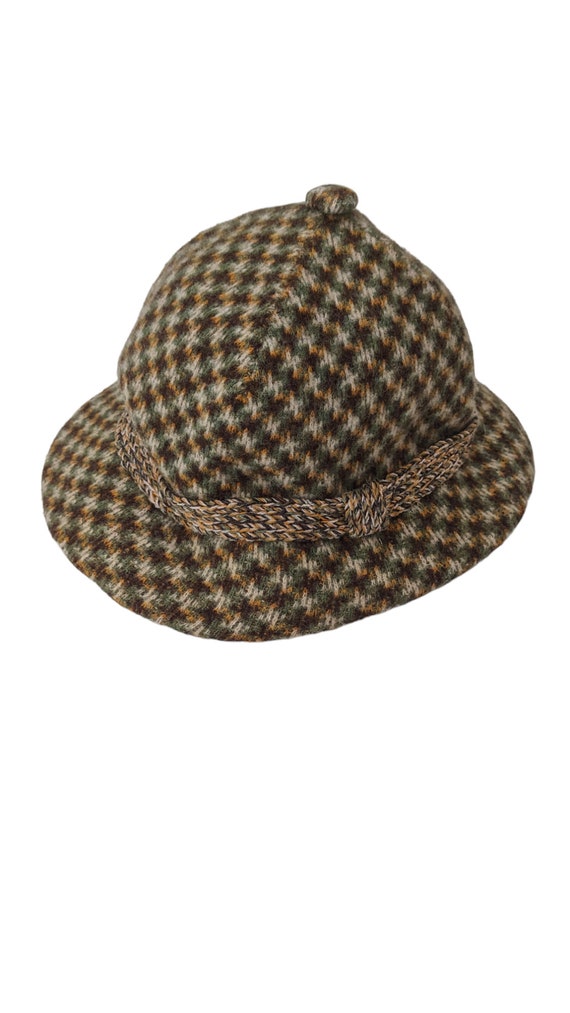 Vintage Kangol Wool Houndstooth Tweed Grouser Buck