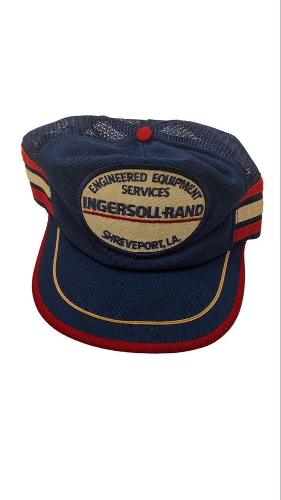 Ingersoll Rand 3 Stripe Trucker Hat Vintage 80s Sn