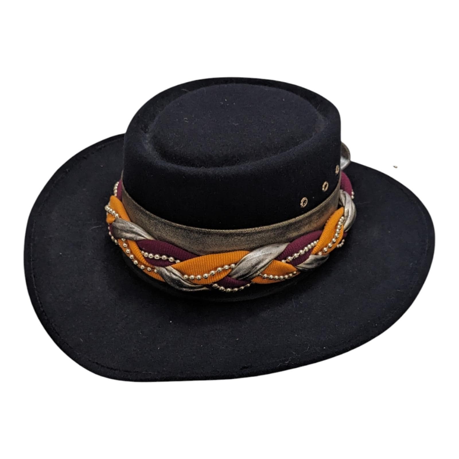 Camelia Calidad Mexico Black Wool Womens Hat Braided Band  display picture 3